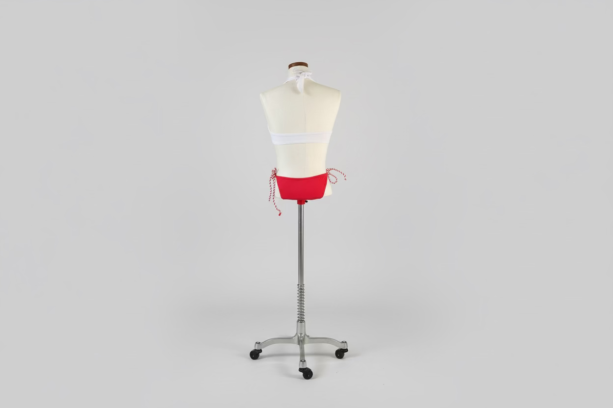 White Top And Red Bottoms 2 Piece Swim Suit